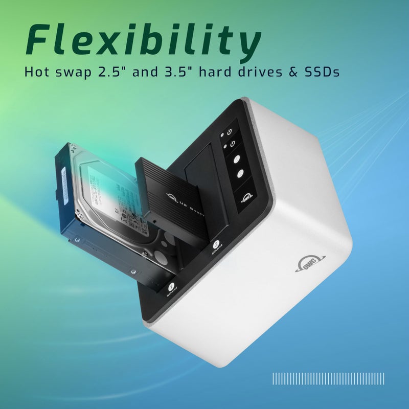 OWC حل قاعدة محرك OWC USB-C مزدوجة، USB 3.1 الجيل 2، لجهاز ماك وبي سي، (OWCTCDRVDCK) - Image 2